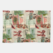 Vintage kerstcollage theedoek (Horizontaal)