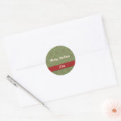 Vintage Kerstcontrole Ronde Sticker (Envelop)