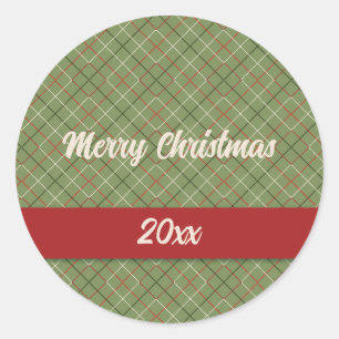 Vintage Kerstcontrole Ronde Sticker