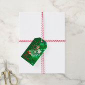 Vintage kerstdame Mailing Letter Green Cadeaulabel (Met Touw)