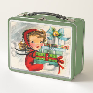 vintage kerstdame retro