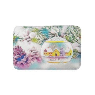 Vintage kerstdecoratie-Ornamenten Badmat