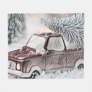 Vintage kerstdecoratie-Ornamenten Fleece Deken