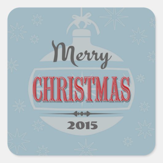 Vintage kerstdesign vierkante sticker (Voorkant)