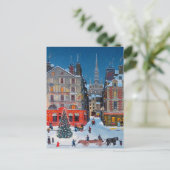 Vintage kerstdorp briefkaart (Staand voorkant)