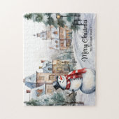 Vintage-kerstdorp Scene Legpuzzel (Verticaal)