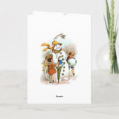 Vintage Kerstdorp Snowman Feestdagen Kaart (Achterkant)