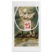 Vintage kerstdove klein cadeauzakje (Achterkant)