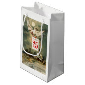 Vintage kerstdove klein cadeauzakje (Achterkant Gekanteld)