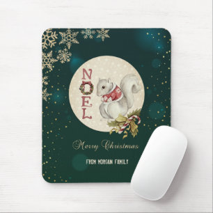 Vintage kersteekhoorn, Snowflakes Muismat