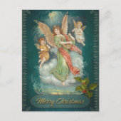 Vintage-kerstengel en Cherubs Briefkaart (Voorkant)