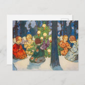 Vintage-kerstengel-kunst Feestdagenkaart (Voorkant / Achterkant)