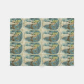 Vintage-kerstengel met Deer Fleece Deken (Voorkant (Horizontaal))