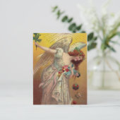 Vintage-kerstengel met Doll Feestdagenkaart (Staand voorkant)