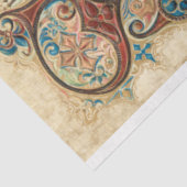 Vintage kerstephemera, Holly & tekst Tissuepapier (Detail)