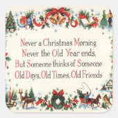 Vintage kerstfeestdag gedicht sticker (Voorkant)