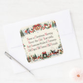 Vintage kerstfeestdag gedicht sticker (Envelop)
