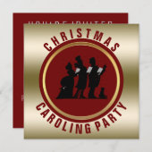 Vintage kerstfeestdag | Goud rood Kaart (Voorkant / Achterkant)