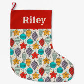 Vintage kerstfeestdag grote kerstsok (Voorkant)