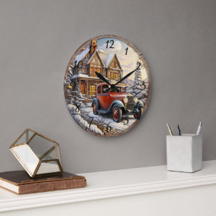 Vintage-kerstfeestdag Grote Klok