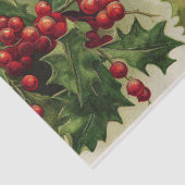 Vintage Kerstfeestdag Holly Fewday Tissuepapier (Detail)