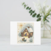 Vintage kerstfeestdag Kaart (Staand voorkant)