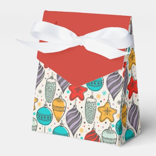 Vintage kerstfeestdag Ornamenten Bedankdoosjes (Voorkant Zijde)