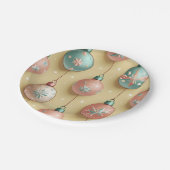 Vintage kerstfeestdag papieren bordje (Gekanteld)