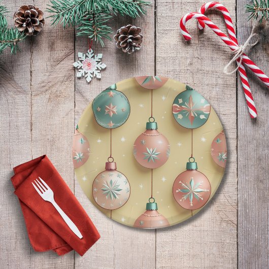 Vintage kerstfeestdag papieren bordje