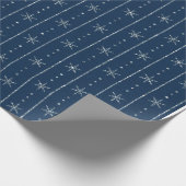 Vintage Kerstfeestdag Snowflake Cadeaupapier (Hoek)