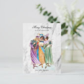 Vintage-kerstfeestdagen met aangepaste omhaal feestdagenkaart (Staand voorkant)