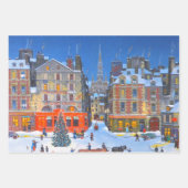 Vintage kerstfeestdagen, stijlvol inpakpapier vel (Voorkant 3)