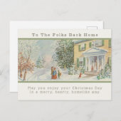 Vintage kerstfeestjes Briefkaart (Voorkant / Achterkant)