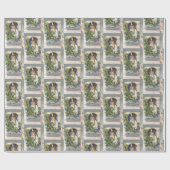 Vintage kerstfeestnamaak in engel cadeaupapier (Vlak)