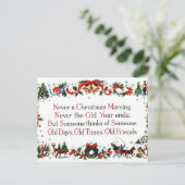 Vintage-kerstgedicht Feestdagenkaart (Staand voorkant)