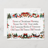Vintage-kerstgedicht Feestdagenkaart (Voorkant / Achterkant)