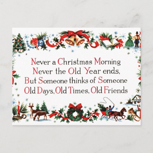 Vintage-kerstgedicht Feestdagenkaart (Voorkant)