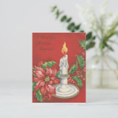 Vintage kerstgeluk feestdagenkaart (Staand voorkant)