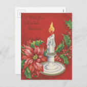 Vintage kerstgeluk feestdagenkaart (Voorkant / Achterkant)