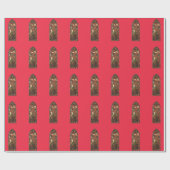 Vintage kerstGlas in lood Cadeaupapier (Vlak)