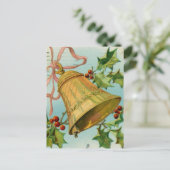 Vintage-kerstgoudcellen Feestdagenkaart (Staand voorkant)