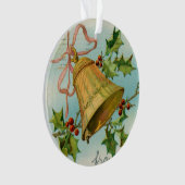 Vintage kerstgoudcellen ornament (voorkant)