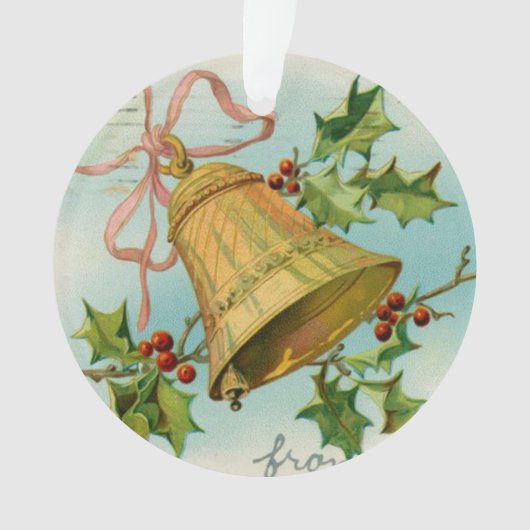 Vintage kerstgoudcellen ornament (voorkant)