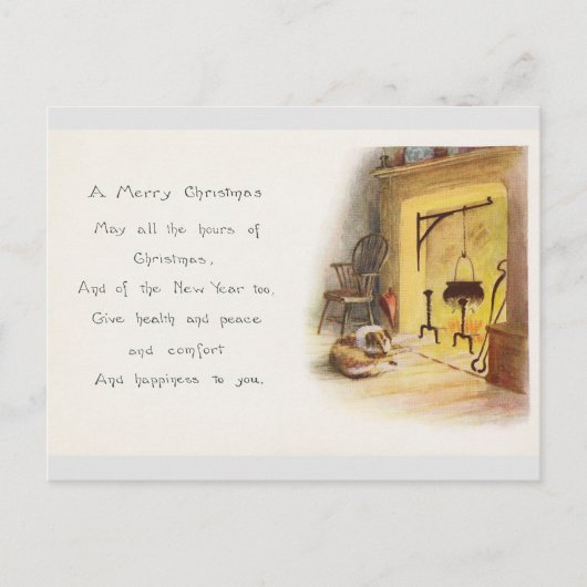 Vintage kerstgroet briefkaart (Voorkant)