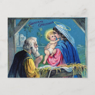 Vintage kerstgroet Christelijke nationaliteit Briefkaart