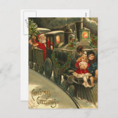 Vintage kerstgroet feestdagenkaart (Voorkant / Achterkant)