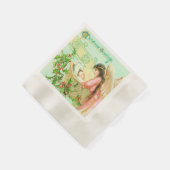 Vintage kerstgroet servet (Hoek)