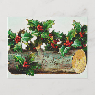 Vintage kerstgroeten feestdagenkaart