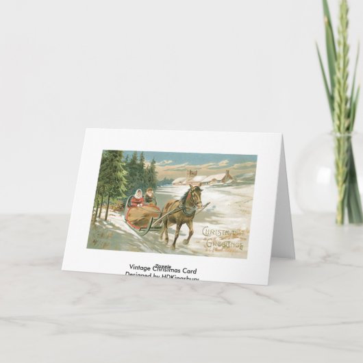 Vintage kerstgroeten Kaart (Achterkant)