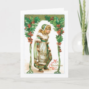 Vintage kerstgroeten Kaart